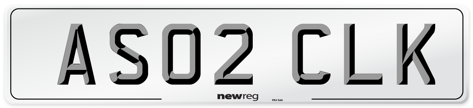 AS02 CLK Number Plate from New Reg